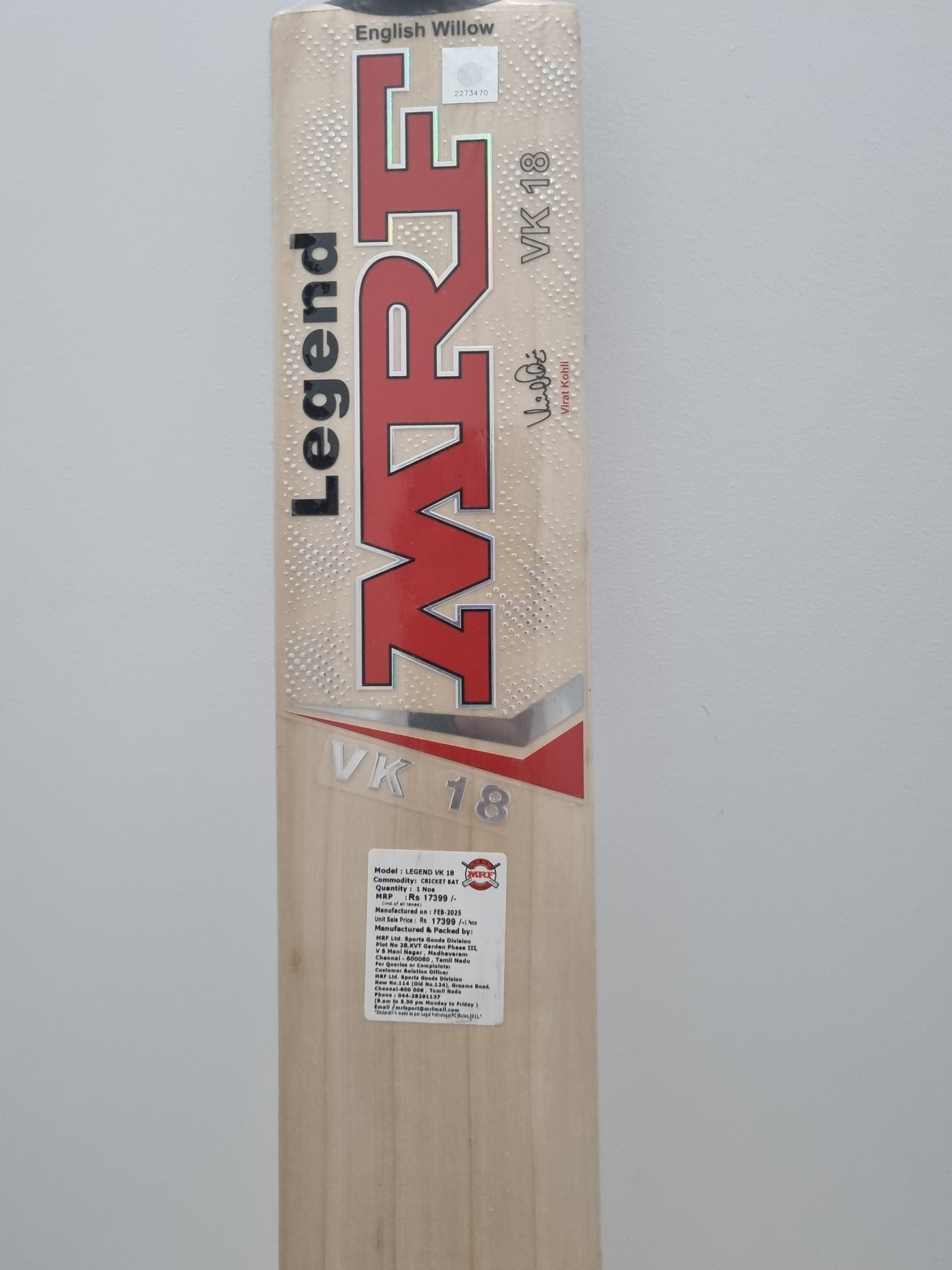 MRF VK 18 Legend Cricket Bat 2025 Edition