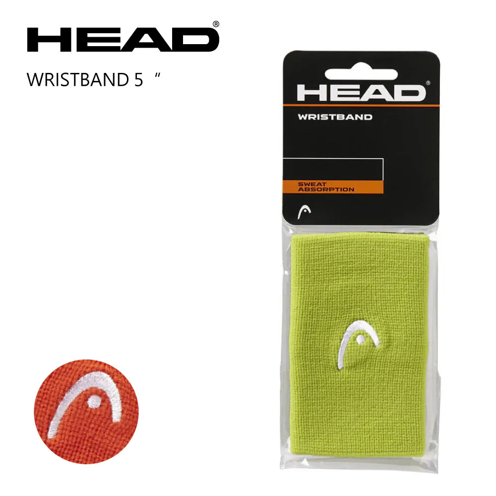 HEAD (BRAND) Sweat Wristbands 5 INCHES in length For Tennis, Badminton, Cricket, Squash