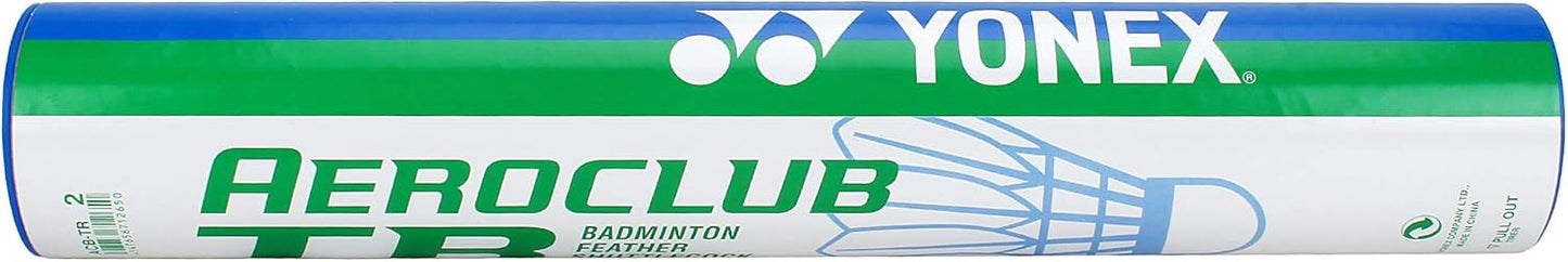 Yonex AEROCLUB TR Badminton Feather Shuttlecocks Tube (12 Shuttles)