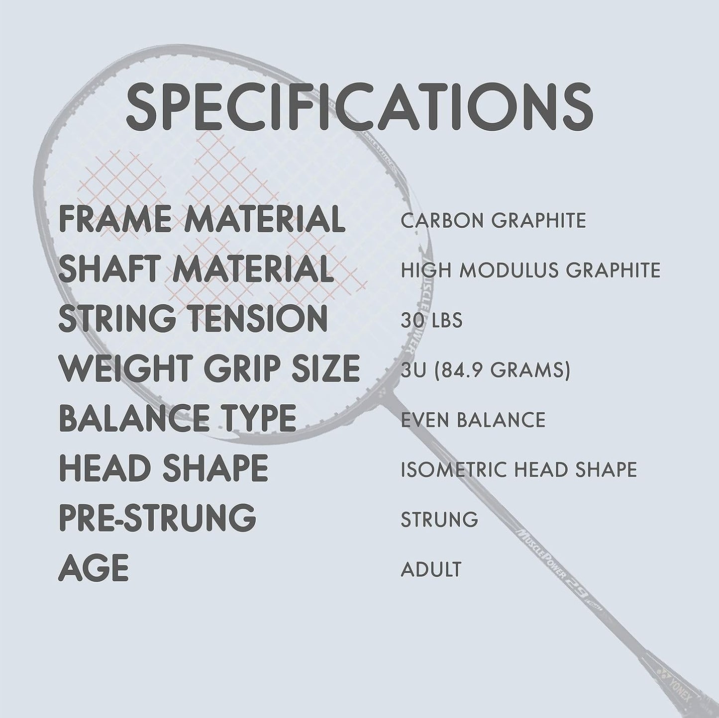 Yonex MUSCLE POWER MP 29 LITE Graphite Badminton Racket