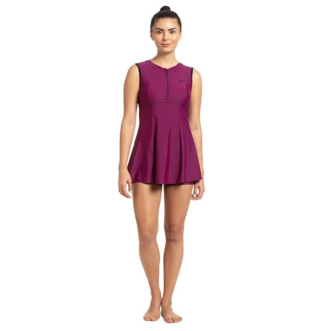 SPEEDO WOMEN SWIMDRESS with BOYLEG SHORTS STRETCH UV PROTECT 8FS878P037