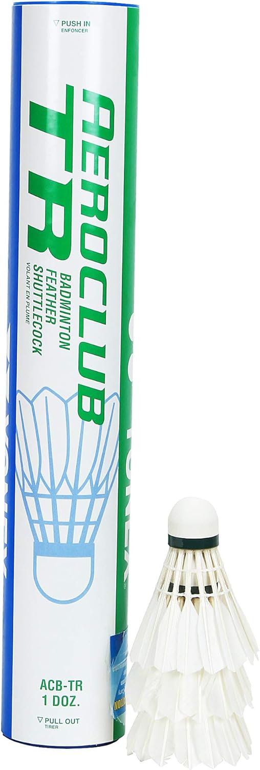 Yonex AEROCLUB TR Badminton Feather Shuttlecocks Tube (12 Shuttles)