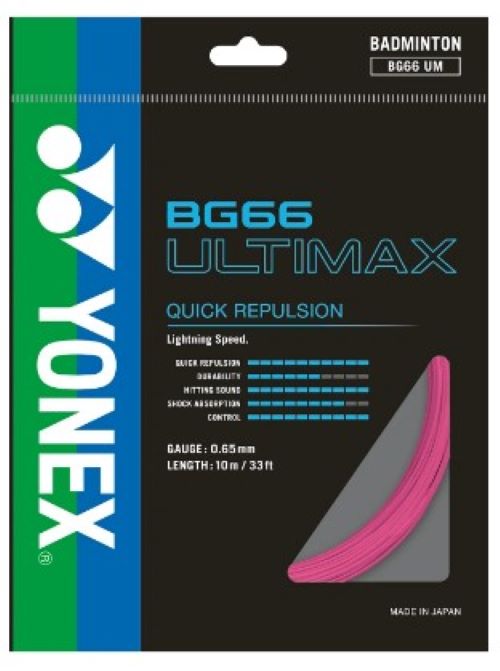 Yonex BG66 ultimaX Badminton racket String NEON PINK