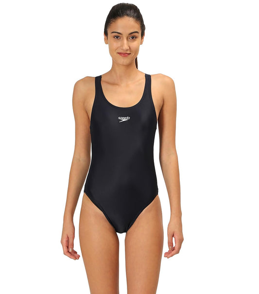 Speedo Women's Racerback One Piece Swimwear Black UPF 50+